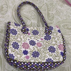 Laura Ashley cloth floral and polka dot tote bag